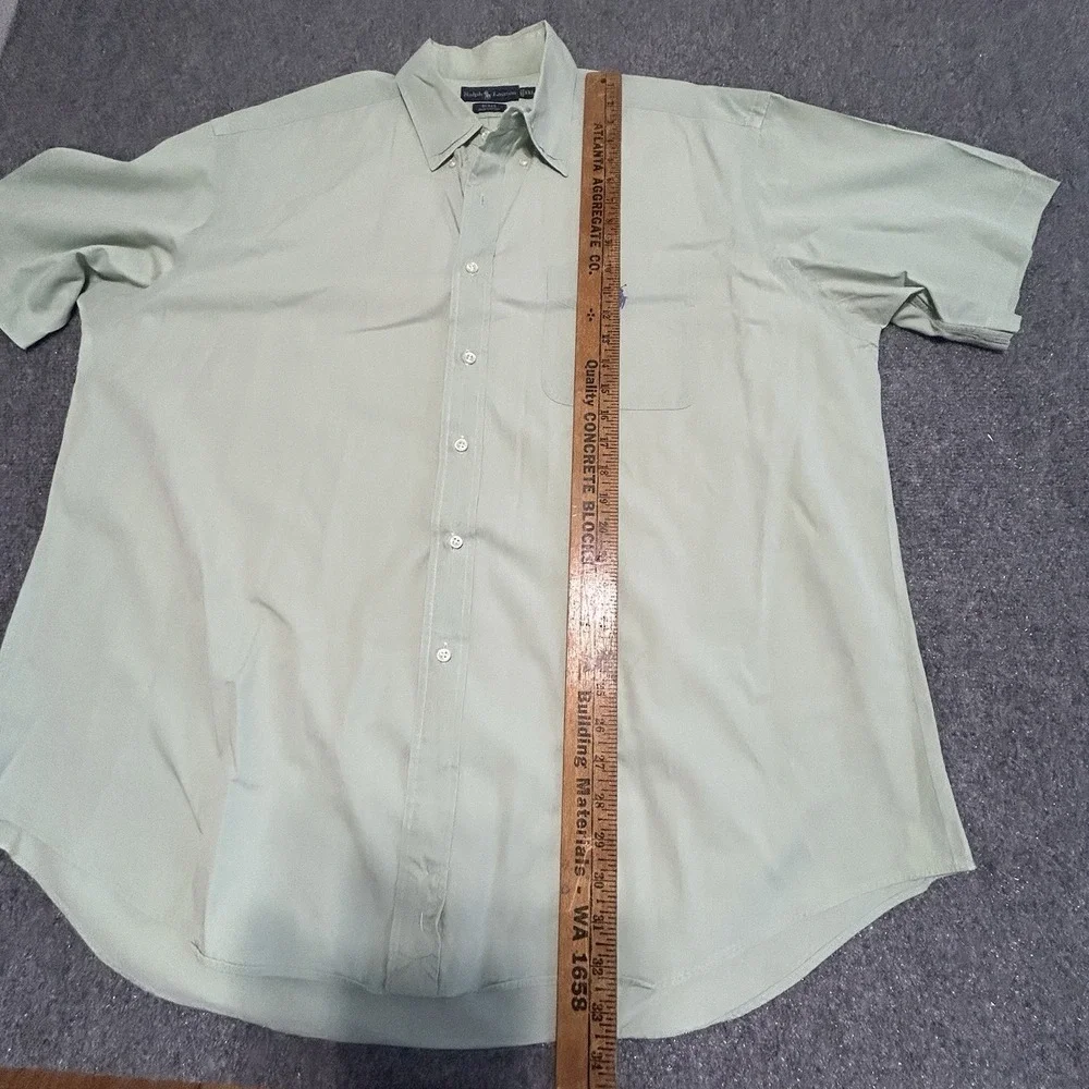 Polo Ralph Lauren Shirt Adult 2XL Light Green Blake‎  Linen Short Sleeve